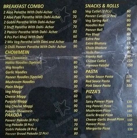 Menu at Riddhi Siddhi Food Court, Jaipur