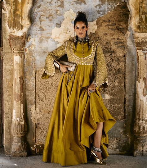 Mustard Anarkali Set – Jayanti Reddy