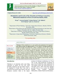 Distribution and Severity of Dry Root Rot of Chickpea Caused by ...