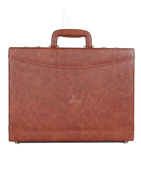 Hifly Faux Leather Briefcase for Men - Unisex - Top & Bottom Stitched ...