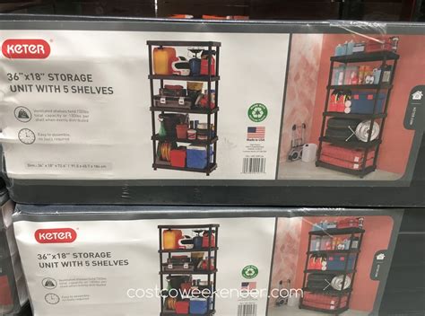Keter 36" x 18" Storage Unit with 5 Shelves | Costco Weekender