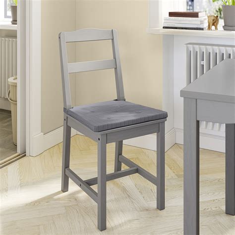 JUSTINA chair pad, grey, 42/35x40x4 cm (17/14x16x2") - IKEA