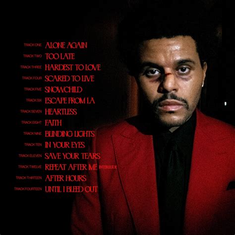 "After Hours" : The Weeknd dévoile la tracklist de son nouvel album ...