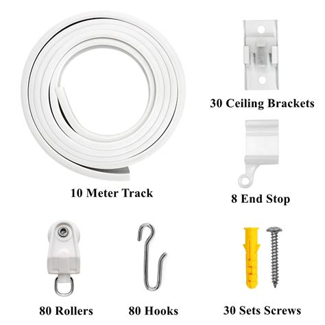 VRSS Flexible Bendable Curved Ceiling Curtain Track, 10 Meters(32.8 ft ...