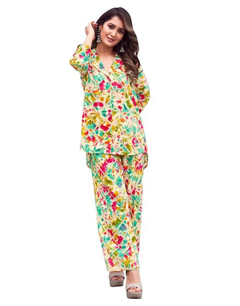 Buy SIRIL Women's Co-ord Set Rayon Printed Top and Trouser Pant Set ...