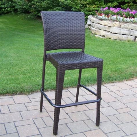 Oakland Living Elite Resin Wicker Set of 2 Rattan Brown Steel Frame ...