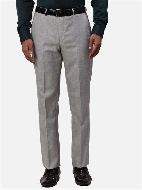 Park Avenue Grey Checks Slim Fit Polyester Blend Trouser – MyRaymond