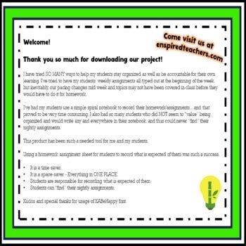 Image result for Homework Assignment Sheet