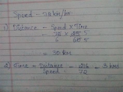 a train is moving at a uniform speed of 72 km/hr1) how far will it ...
