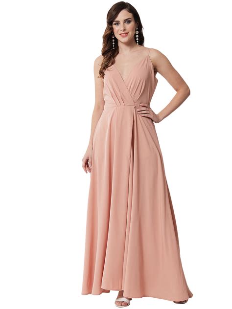 VIOLA DUSTY PINK OVERLAP DRESS FOR WOMEN