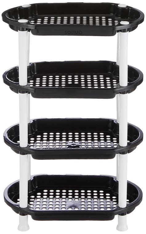 Amazon Brand - Solimo Plastic Four-Tier Multipurpose Rack | for Kitchen ...