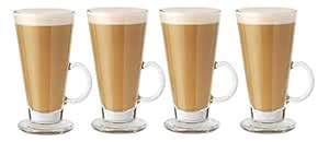 Buy AQS INTERNATIONAL 4 Piece Entertain Tall Glass Coffee Tea Latte ...