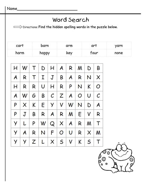 Word Search Printable For Kids 1st Grade | Printable Word Search