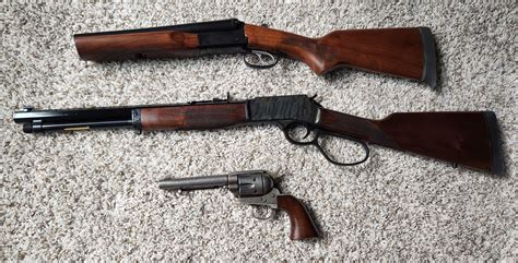 first lever action, now I have my cowboy 3 gun loadout : r/LeverGuns
