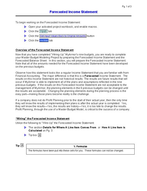 Image result for Forecasted Income Statement Excel