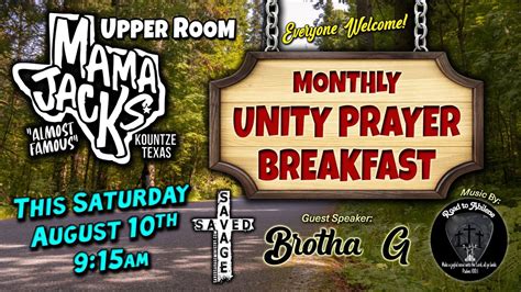 Monthly Unity Prayer Breakfast For Everyone, Mama Jacks, Kountze, 10 ...