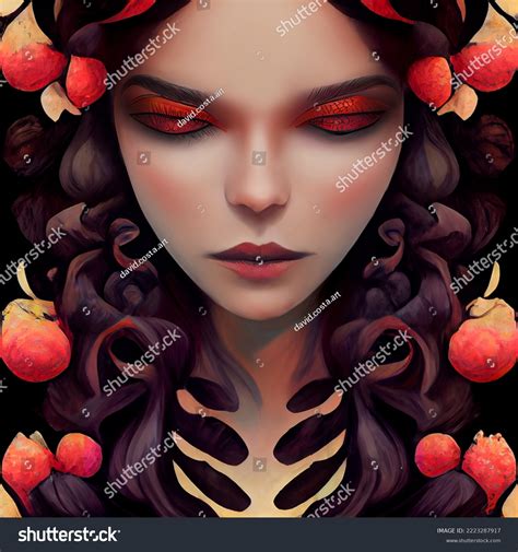 Persephone Goddess Greek Mythology She Daughter Stock Illustration ...