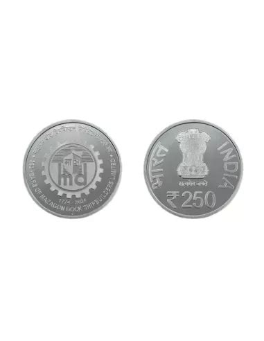 250 Rupees India Govt. Mint 250 Years of Mazagon Dock Shipbuilders lim