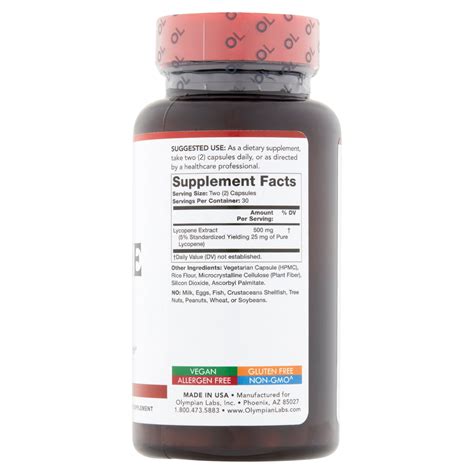 Buy Olympian Labs Lycopene Dietary Supplement, 25mg, 60 count Online at ...