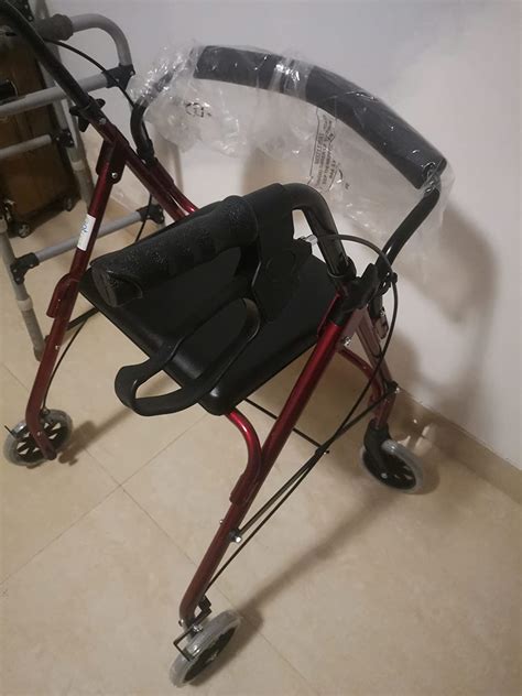 Entros Folding Rollator Walker with Cushioned Seat & Wheels ...