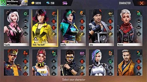 5 best Free Fire characters for ranked mode