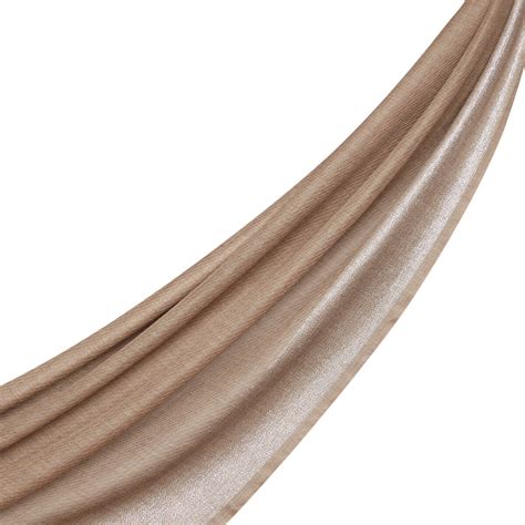 Silver Mink Lurex Border Wool Silk Scarf | Ipekevi