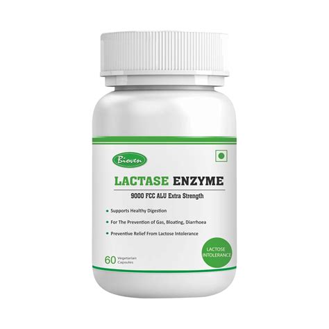 Biovencer Lactase Enzyme 60 Vegetarian Capsules-9000 FCC ALU | Supports ...