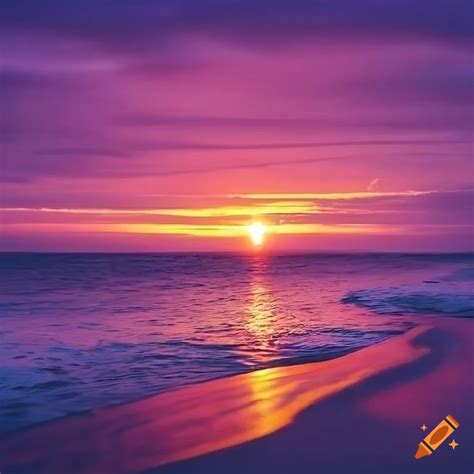 Stunning sunset over the ocean on Craiyon