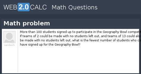 View question - Math problem