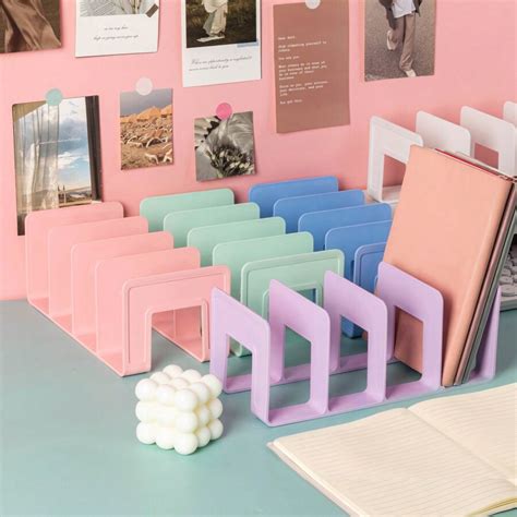 Set Of 2 Desktop Bookshelves, Bookends, File Organizers, Four Split ...