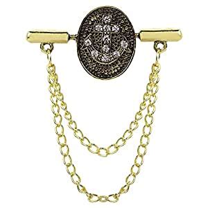 Buy TRIPIN Lapel Pin For Men Suit Anchor Shape Brooch With Chain For ...