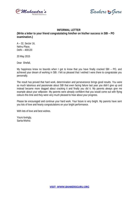 Informal Letter Format Example 的图像结果