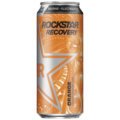 Rockstar Recovery Orange with Electrolytes Energy Drink, 16 oz Can ...