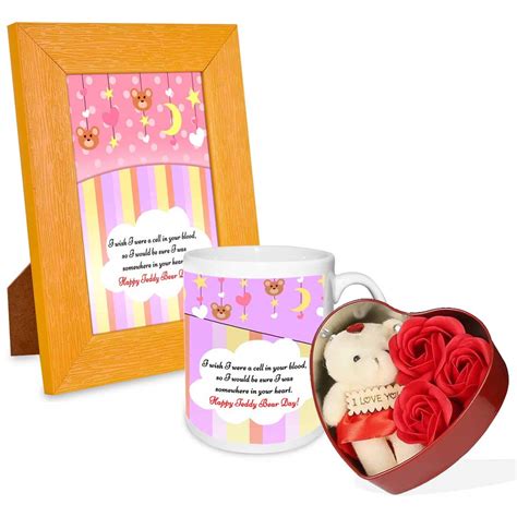 Alwaysgift Hearts & Bear Teddy Day Valentines Gift Quotation Photo ...
