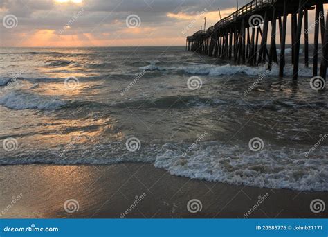 Rodanthe Pier stock photo. Image of sunrise, hatteras - 20585776