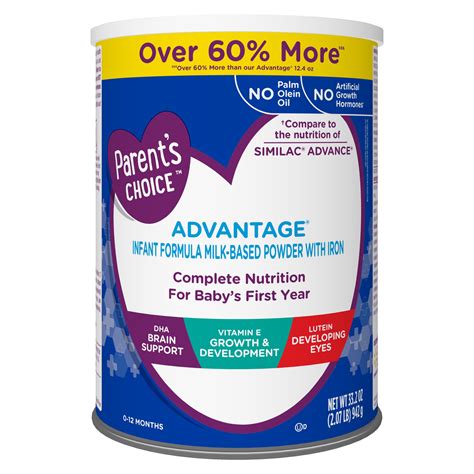 Parent's Choice Advantage Infant Formula Powder with Iron; DHA, Lutein ...