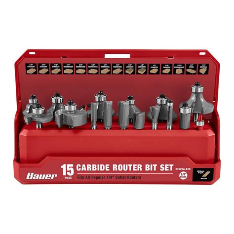 Coupons for BAUER Carbide Router Bit Set – 15-Piece – Item 59555