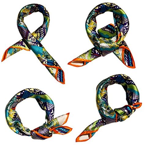 Buy Baoshidi Scarf, Porcelain Pattern, 20" x 20" Small Square Charmeuse ...