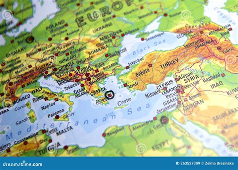World Map with Focus on Greece,Albania,Izmir,Ankara,Syria,Cyprus,Turkey ...