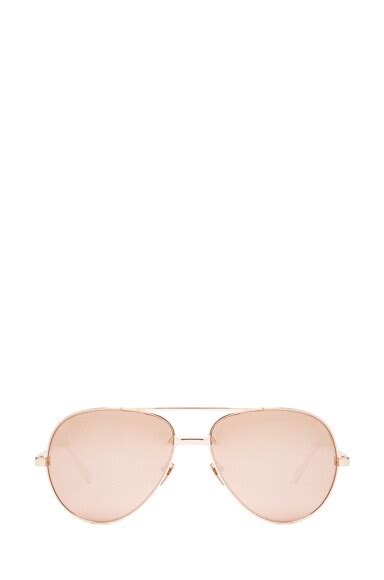 Linda Farrow Aviator Sunglasses in Rose Gold | FWRD