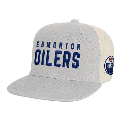 Youth Edmonton Oilers Line Up Snapback Hat - Sports Closet
