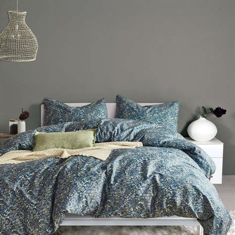 Dark Blue Floral Duvet Cover 100% Cottonduvet Covers Twin - Etsy