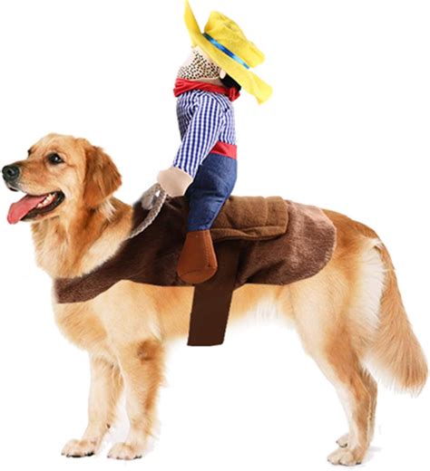 PEPAXON Pet Halloween Costumes Funny Dog Costume Cowboy Rider Dog ...