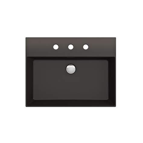 BOCCHI Fire Clay Wall-mount Rectangular Modern Matte Black Bathroom ...