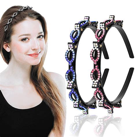 Sanas 2 Piece Headband Braided Double Layer Twist Plait Plastic ...