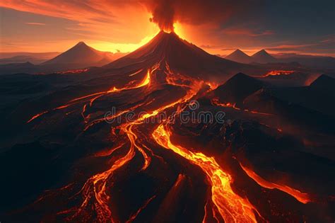 Image result for Exploding Volcano Landscape Simple
