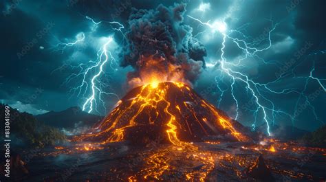 Image result for Exploding Volcano Lightning