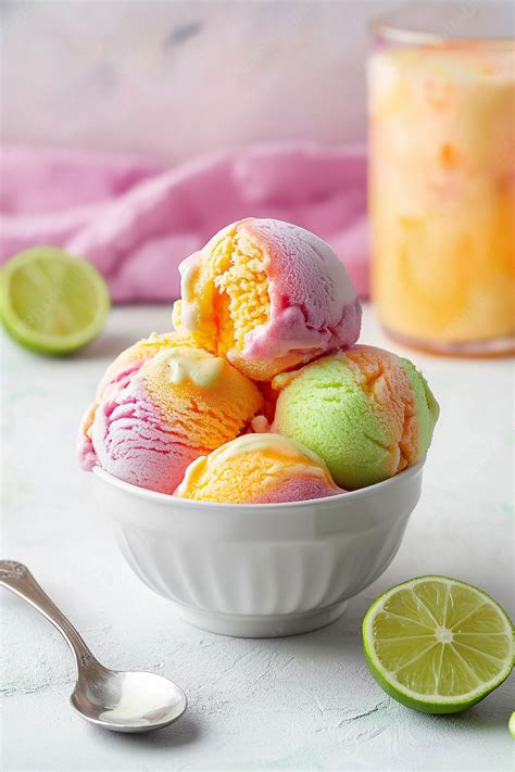 Rainbow Sherbet - Ice Cream In