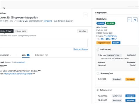 Shopware 6 Integration App Integration with Zendesk Support