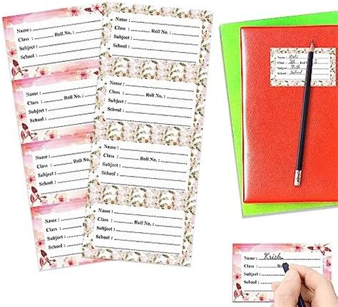 Generic Plain Name Slips for School Notebooks - 192 Labels (12 Sheets ...